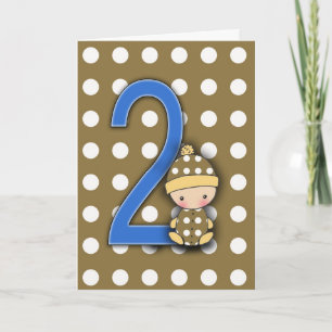 Carte d'anniversaire pour garçon de 2 ans