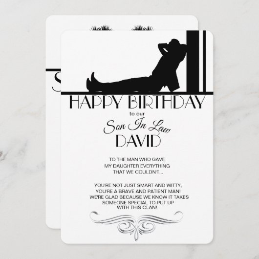 Carte d'anniversaire pour gendre (Devant / Derrière)