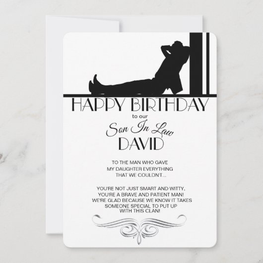 Carte d'anniversaire pour gendre (Devant)