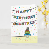 Carte d'anniversaire pour Genetriz (Fleur jaune)