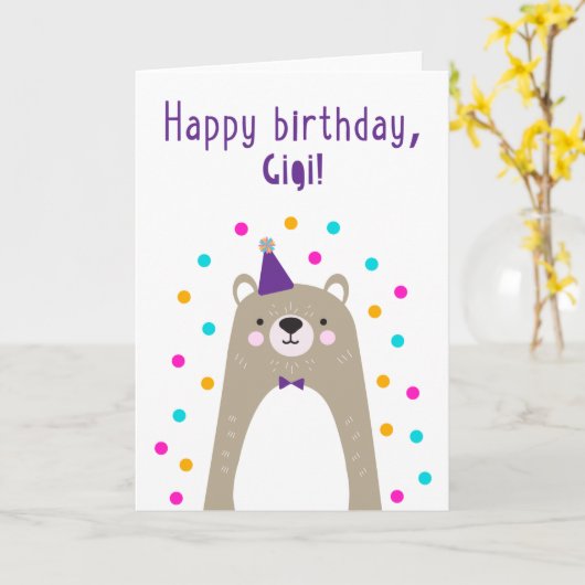 Carte d'anniversaire pour Gigi (Fleur jaune)