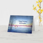 Carte d'anniversaire pour Godgirl avec Snowman (Fleur jaune)