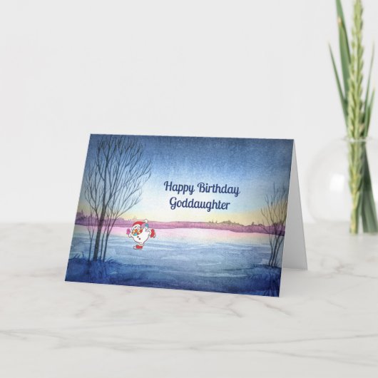 Carte d'anniversaire pour Godgirl avec Snowman (Devant)