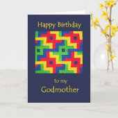 Carte d'anniversaire pour Godmère - Patchwork Quil (Fleur jaune)