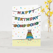 Carte d'anniversaire pour Gong Gong (Fleur jaune)