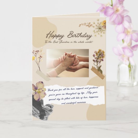 Carte d'anniversaire pour grand-mère (Orchidée)