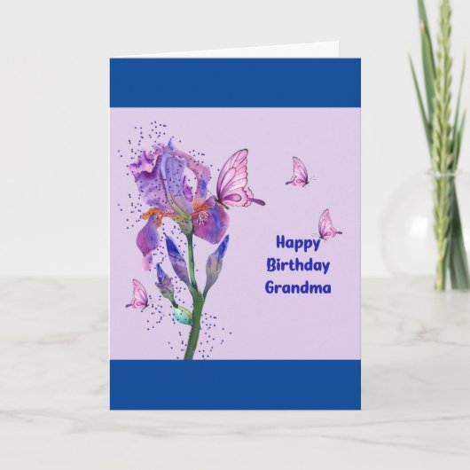 Carte d'anniversaire pour grand-mère avec Iris (Devant)