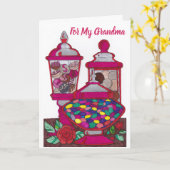 Carte d'anniversaire pour grand-mère - Jelly Bean  (Fleur jaune)