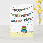 Carte d'anniversaire pour Grand-Père (Fleur jaune)