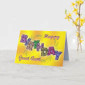 Carte d'anniversaire pour grande tante avec texte (Fleur jaune)