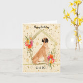 Carte d'anniversaire pour Great Dane (Fleur jaune)