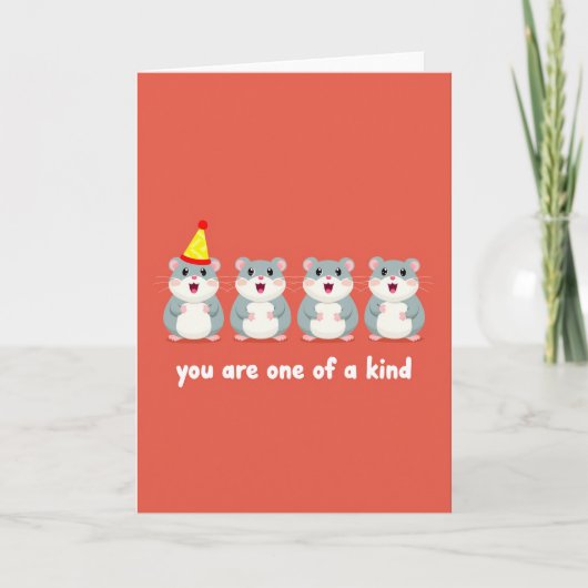 Carte d'anniversaire pour hamster unique (Devant)