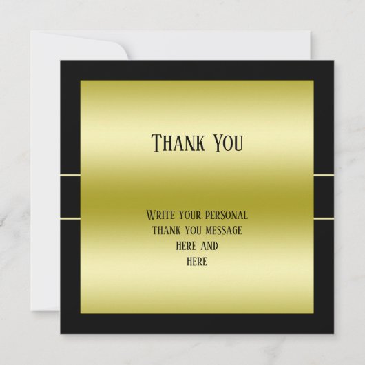 Carte d'anniversaire pour homme de classe Or et No (Dos)