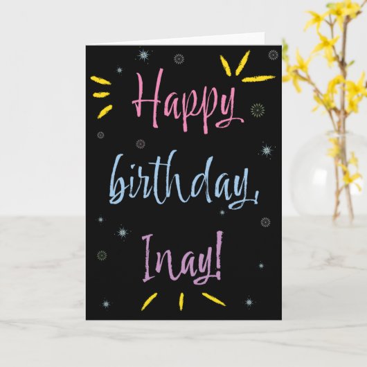 Carte d'anniversaire pour Inay (Fleur jaune)
