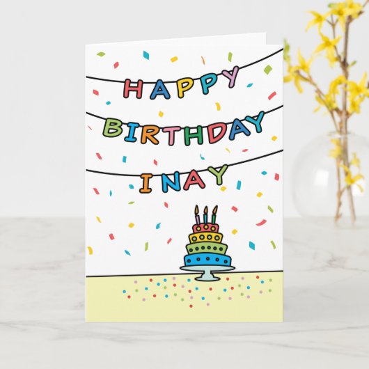 Carte d'anniversaire pour Inay (Fleur jaune)