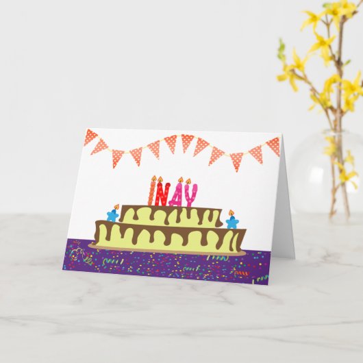 Carte d'anniversaire pour Inay (Fleur jaune)