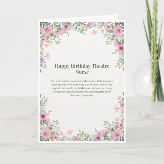 Carte d'anniversaire pour infirmière de bloc opéra (Devant)