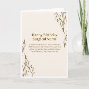 Carte d'anniversaire pour infirmière de chirurgie