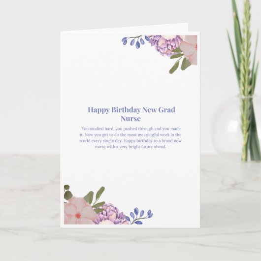 Carte d'anniversaire pour infirmière diplômée (Devant)