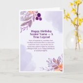 Carte d'anniversaire pour infirmière expérimentée (Fleur jaune)