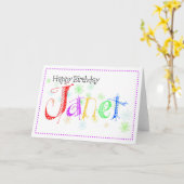 Carte d'anniversaire pour Janet (Fleur jaune)