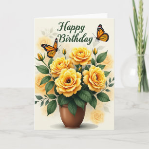 Carte d'anniversaire pour jardin floral