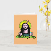 Carte d'anniversaire pour Jésus garçon (Fleur jaune)