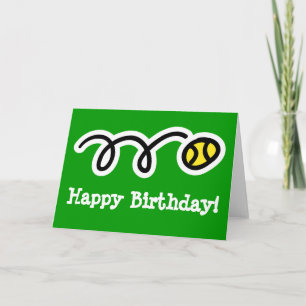 Carte d'anniversaire pour joueur de tennis et pass