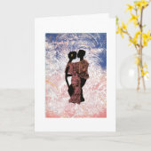 Carte d'anniversaire pour la danse de la mère et d (Fleur jaune)