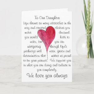 Carte d'anniversaire pour la fille avec le coeur