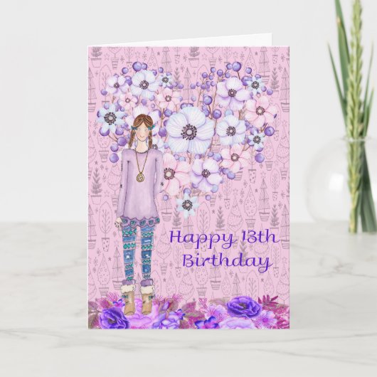 Carte d'anniversaire pour la fille de 13 ans (Devant)