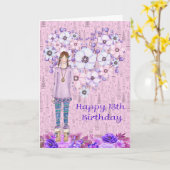 Carte d'anniversaire pour la fille de 13 ans (Fleur jaune)