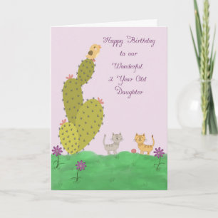 Carte d'anniversaire pour la fille de 2 ans