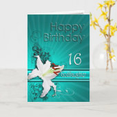 Carte d'anniversaire pour la filleule 16, avec un (Fleur jaune)