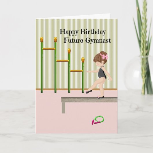 Carte d'anniversaire pour la future gymnaste (Devant)