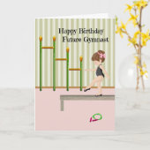 Carte d'anniversaire pour la future gymnaste (Fleur jaune)