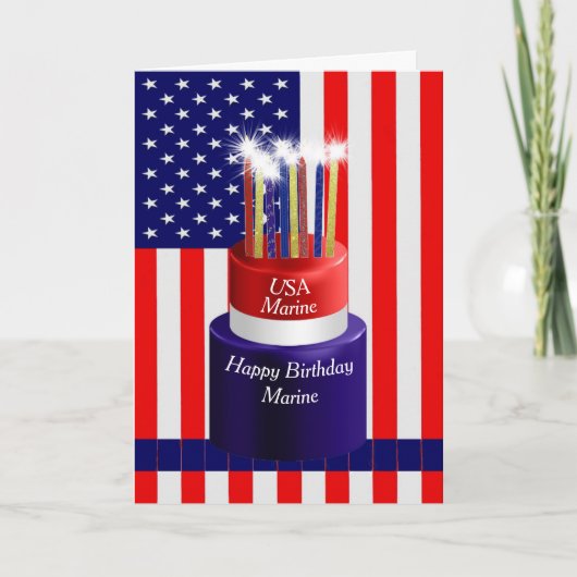 Carte d'anniversaire pour la Marine pendant qu'ell (Devant)
