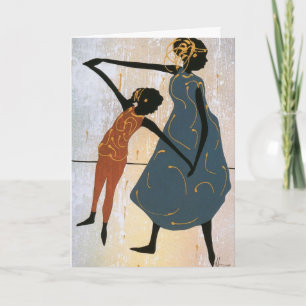Carte d'anniversaire pour la mère et la fille