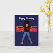 Carte d'anniversaire pour la mère la plus fly afro (Fleur jaune)