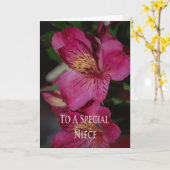 Carte d'anniversaire pour la nièce (Fleur jaune)