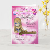 Carte d'anniversaire pour la petite-fille, Moonies (Fleur jaune)