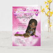 Carte d'anniversaire pour la petite-fille, Moonies (Fleur jaune)