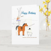 Carte d'anniversaire pour la plaisanterie Horsey (Fleur jaune)