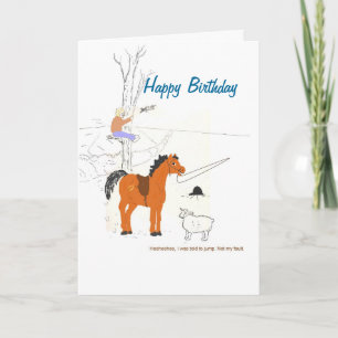 Carte d'anniversaire pour la plaisanterie Horsey