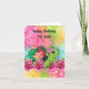 Carte d'anniversaire pour la Tortue des animaux