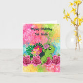 Carte d'anniversaire pour la Tortue des animaux (Fleur jaune)