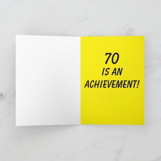 Carte d'anniversaire pour l'âge 70 (Intérieur)