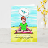 Carte d'anniversaire pour l'amant de yoga - chaise (Fleur jaune)