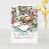 Carte d'anniversaire pour l'amoureux des chiens - (Fleur jaune)