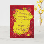 Carte d'anniversaire pour l'arrière-grand-mère (Fleur jaune)
